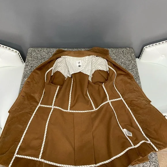 CABI Journey Tailored 3 Button Corduroy Jacket Caramel Brown Lagenlook Cabin XS - Picture 12 of 17